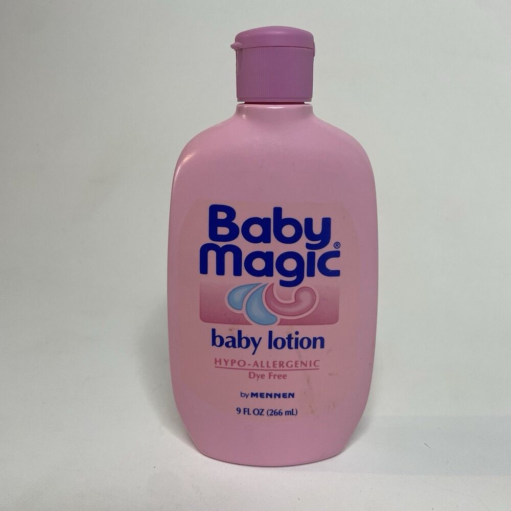 Pink Baby Magic Lotion 9oz Bottle by Mennen Movie Prop VTG 80s 90s Partial READ